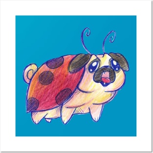 Lady Pug Posters and Art